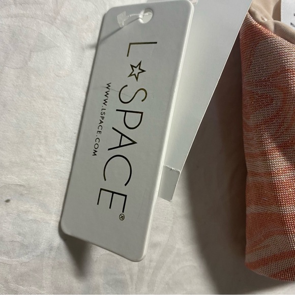 NWT L*Space Sparkly Womens Lizzie Bikini Top Metallic Marble Print Pastel LSpace - Picture 9 of 14